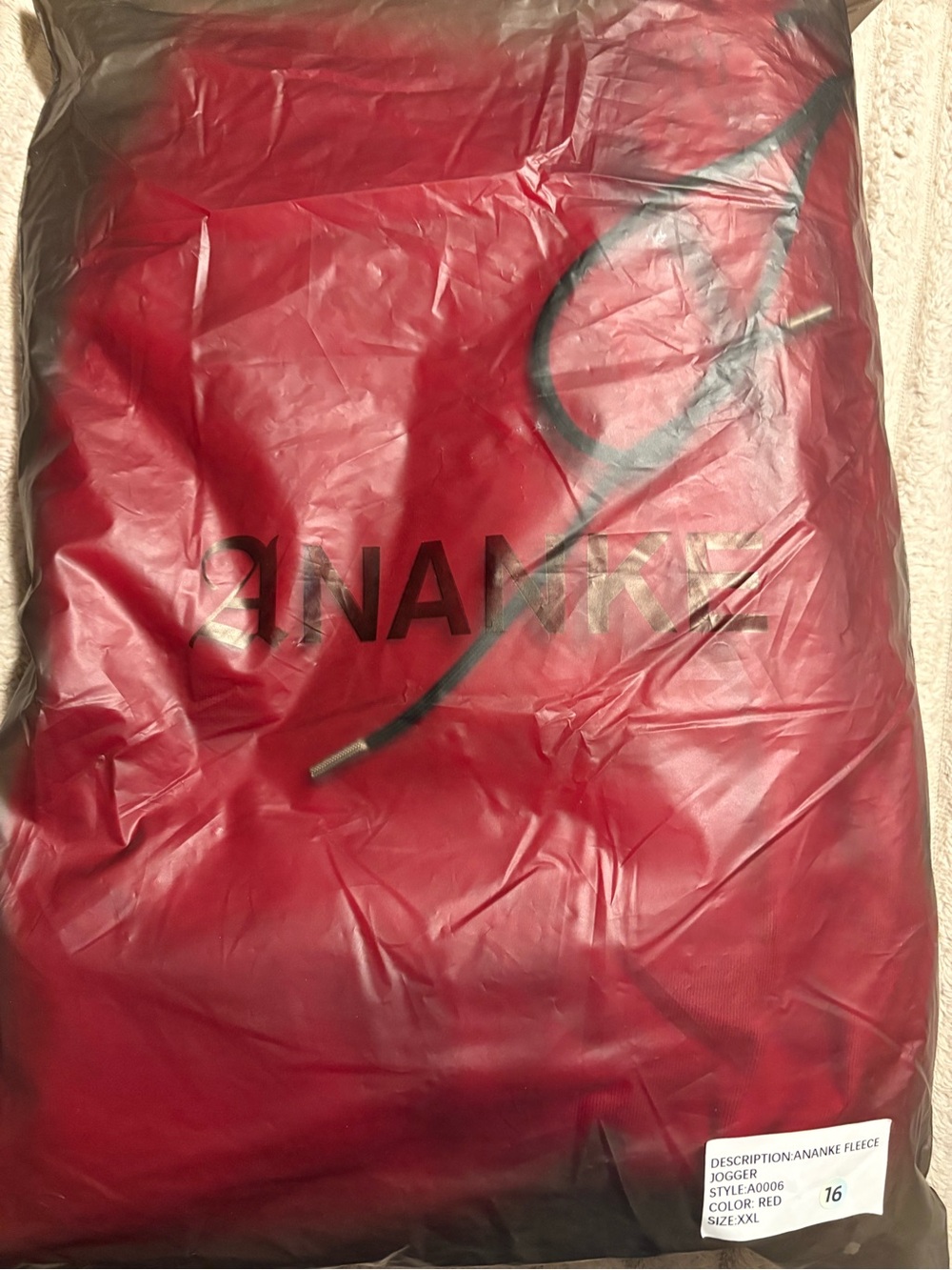 Ananke Red Fleece jogger- 2X BNWT- unisex- POT-2/16